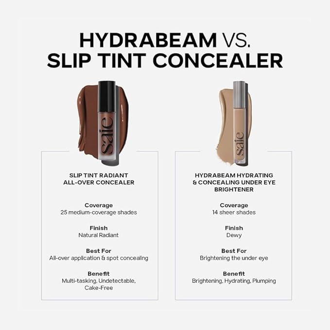 Saie Slip Tint Radiant Cream Concealer & All-Over Face Makeup - Concealer for Dark Circles, Redness & Blemishes - Lightweight Makeup Made with Hydrating Hyaluronic Acid - Shade 20 (0.17 oz)