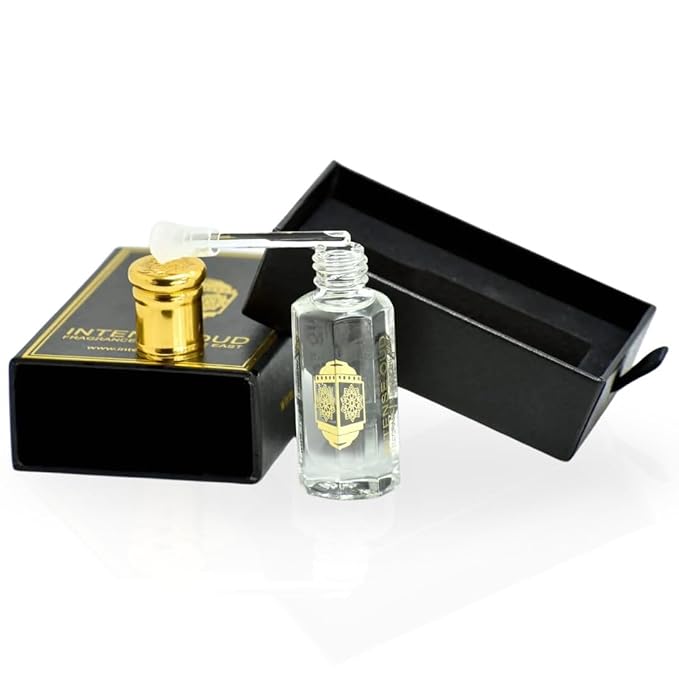 INTENSE OUD Khalab Long Lasting Arabian Perfume Oils for Women 12ML (0.40 OZ) Fragrance Oil With Zesty Citrus, Creamy Vanilla & Smooth Woody Notes - Concentrated Perfume Oil in Black Gift Box