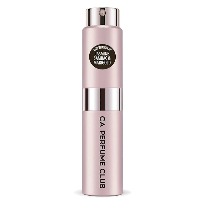 CA Perfume Impression of Jasmine Sambac & Marigold for Women Floral Scent Long Lasting Perfumes for Women Eau De Parfum Travel Size Refillable Atomizer Spray 0.27 Fl Oz 8ml