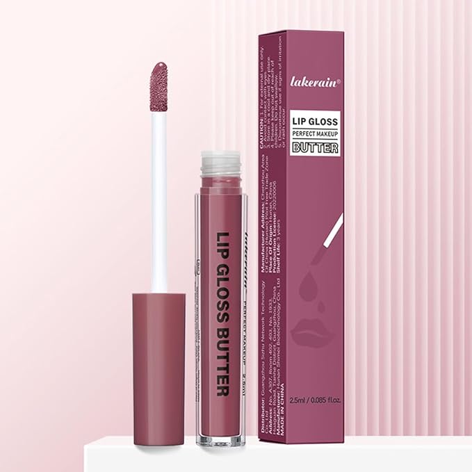 2Pcs Brown Nourishing Lip plumper Gloss, Long Wear Hydration Mini Liquid Lipstick Makeup, Moisturizing High Shine Lip Glow Oil Fresh Lightweight Glossy Plumping Lip Gloss for Women (08+12)