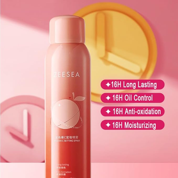 zeesea Vitamin C Hydrating Makeup Setting Spray for Face,Waterproof Make up Setting Fixer Mist type Spray,Long-lasting for 16 hours,Oil Control, 3.52 Fl oz, 100 ml