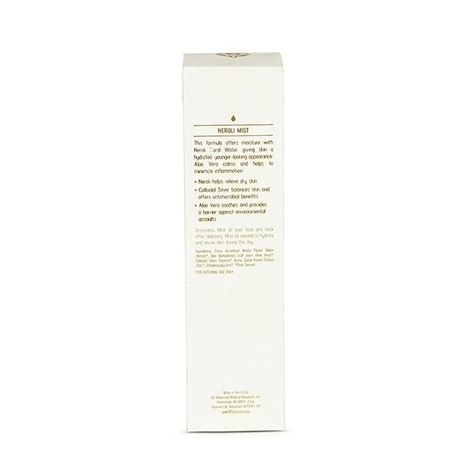Hylunia Neroli Mist - instant moisturizing spray - Colloidal Silver and Aloe Vera - for younger fresher looking skin - all natural toner