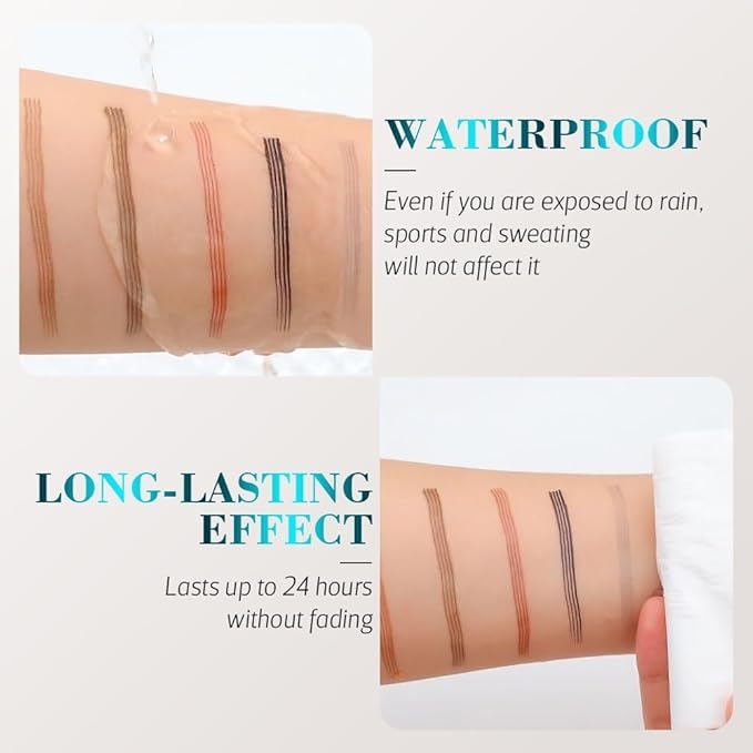 Magic Eyebrow Pencil 4-Tip Microblading Eyebrow Pen Natural Makeup Fine Stroke, Stay on All Day (Black)