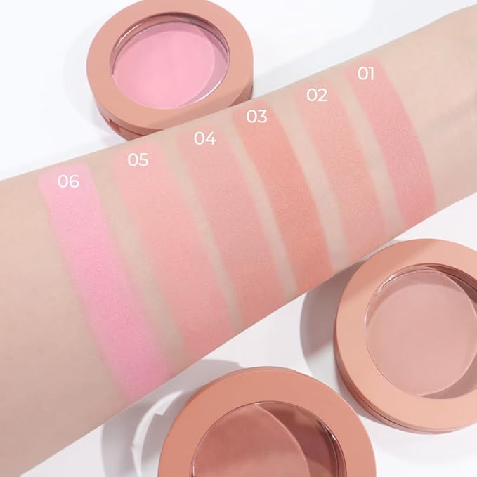 Single Lavender Pink Purple Matte Powder Blush Palette Face Makeup, Blush for Looks Younger Cheeks, Monochrome Cream Blushes Lightweight Long Lasting, Blush for Women All Skin Tones Paleta de