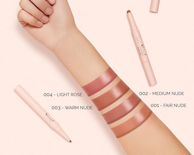 Pupa Milano Vamp! Creamy Duo, 004 Light Rose, 1 Pc - 2 in 1 Lipstick and Lip Pencil - Long Lasting - Lightweight - No-Transfer - Smooth Texture - Highly Pigmented