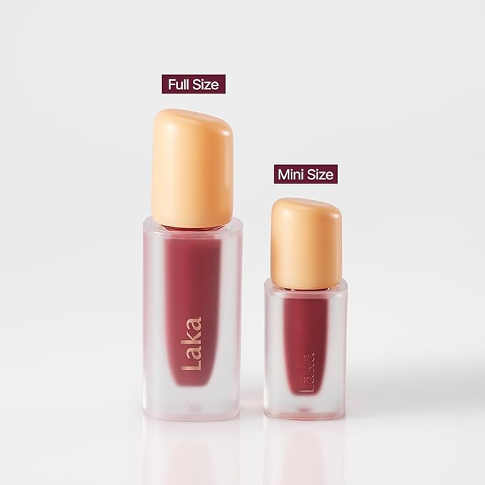 Laka Fruity Glam Lip Tint Mini, Glowing Lip Stain with Wide Color Spectrum, Hydrating & Lightweight Texture, Long-Lasting Bold Stain, Non-Sticky, Vegan, K-Beauty (#132 Lolly)