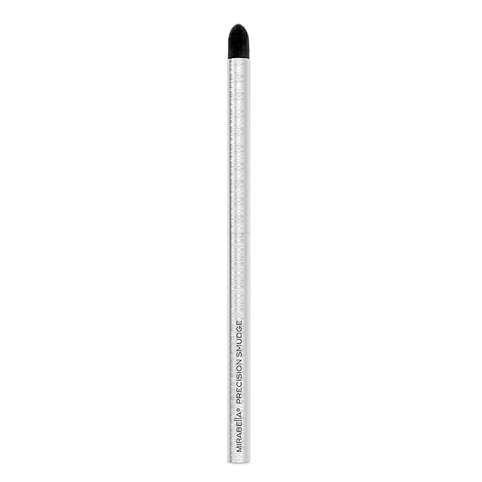 Mirabella Precision Smudge Brush, Premium Professional Makeup Brush Collection, Cruelty-Free Synthetic Bristle Brush, Hand-Sculpted Brushed Aluminum Handle, Luxury Blending Brush for Makeup