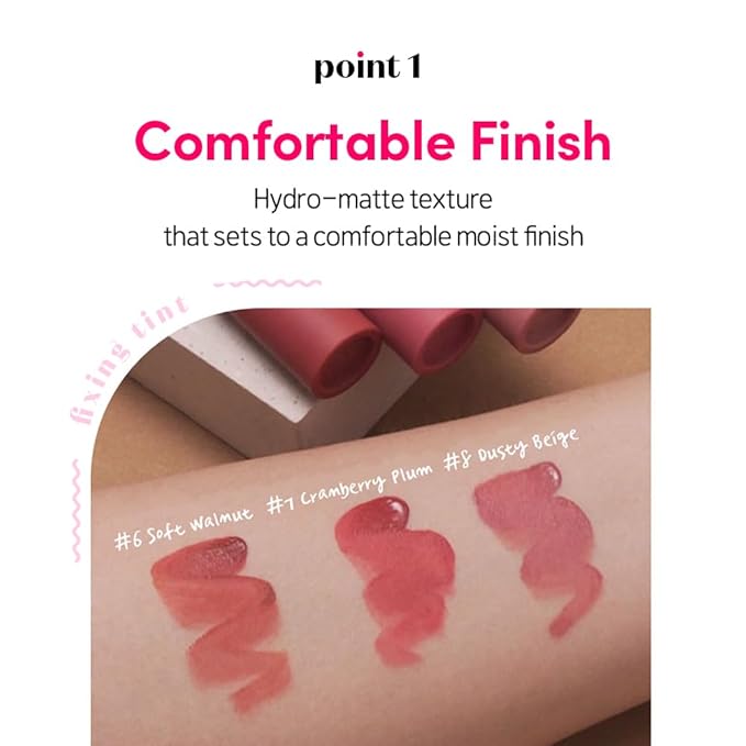 ETUDE Fixing Tint #20 Pink Fig (4g) | Long Lasting High Pigmented Liquid Lipstick | Waterproof Lightweight Matte Finish Lip Stain | Full Coverage | Korean Makeup, Kbeauty