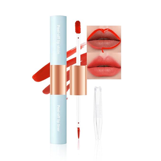 Matte Lip Liner Peel Off Lip Stain, Long Lasting Peel Off Lip Liner Stain, Peel-off Lip Gloss For All Skin Types, Transfer-proof Highly Pigmented Color Waterproof, (06#, Pack of 1)