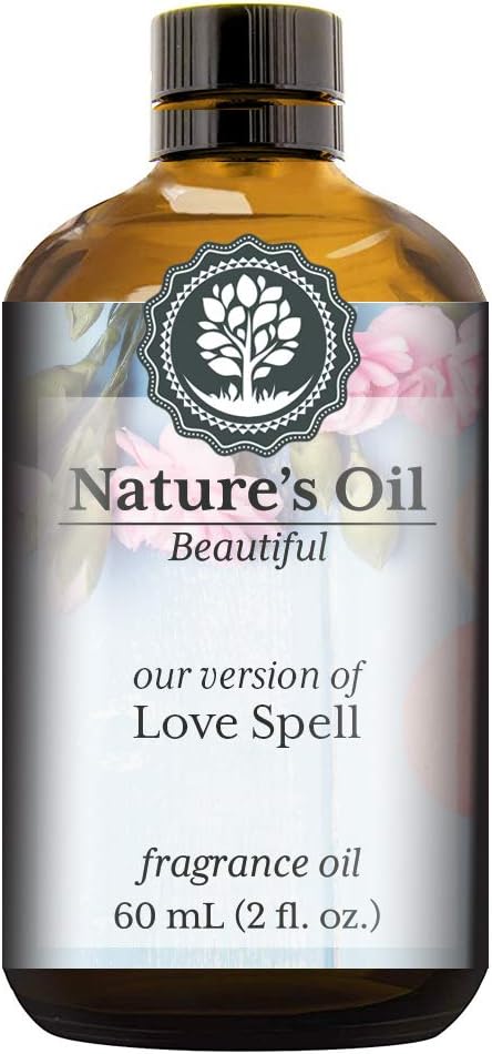 Love Spell Fragrance Oil (60ml) for Perfume, Diffusers, Soap Making, Candles, Lotion, Home Scents, Linen Spray, Bath Bombs, Slime