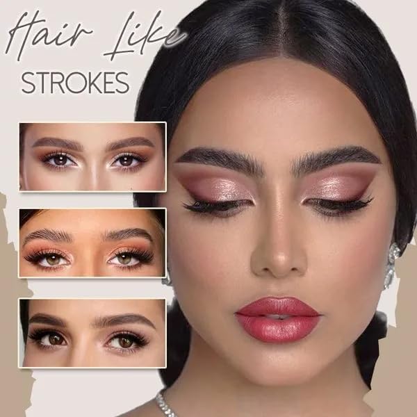 Magic Eyebrow Pencil 4-Tip Microblading Eyebrow Pen Natural Makeup Fine Stroke, Stay on All Day (Black)