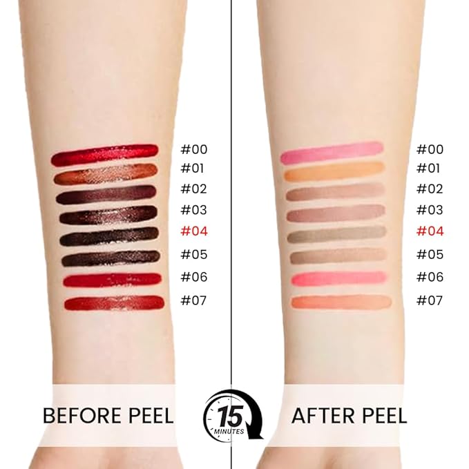 Light Taupe Liquid Matte Lip Liner Stain Peel Off with Tweezer, Long Lasting, Waterproof Matte Lipstick Lip Gloss Tattoo for Women, Transfer-prof Lip Tint Makeup for All Skin Types 04#