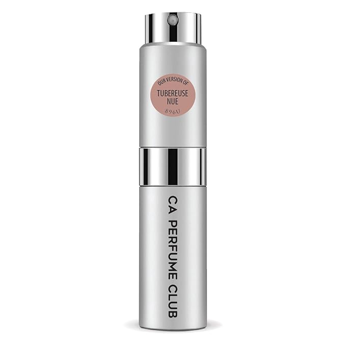 CA Perfume Impression of Tubereuse Nue for Women and Men Amber Floral Scent Long Lasting Unisex Fragrance Eau De Parfum Travel Size Refillable Atomizer Spray 0.27 Fl Oz 8ml