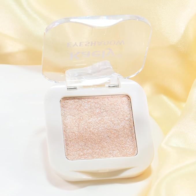 Glitter Singe Eye Shadow Palette Makeup, Pearl White Glitter Monochrome Eyeshadow For Old Women, Mini Pressed Pigmented Waterproof Sombras Para Ojos, Vegan, Talc, Paraben & Cruelty Free, 12