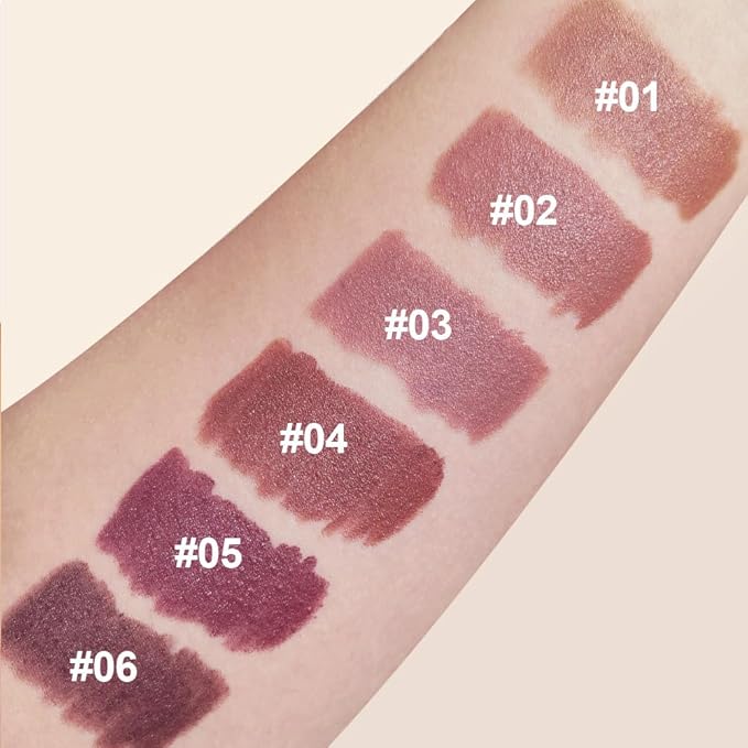 Matte Lipstick Crayon for Women, Dark Purple 24 Hour Lipstick Lip Liner Pencil, Neutral Lip Stick Lipliner Long Lasting Waterproof Smudge Proof, Vegan & Cruelty-Free, 05
