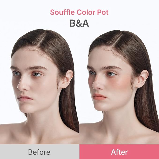dasique Souffle Color Pot #08 Roasting Fig – Makeup Blush, Buildable Silky-Smooth Texture, Build-In Mini Brush, Multi-Use For Cheek and Lip