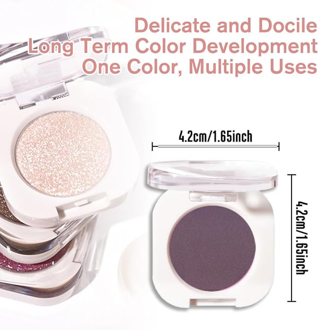Eggplant Matte Single Eyeshadow, Lightweight Blendable Mini Eye Shadow for Older Women, Monochrome Eyeshadow Palette Makeup Pigmented Waterproof, Vegan & Cruelty-Free, 15