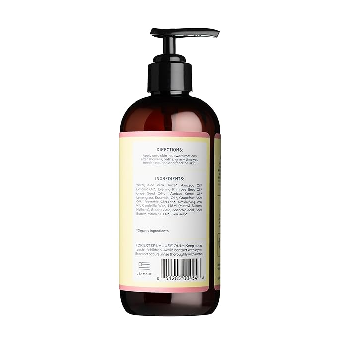Aleavia Grapefruit Lemongrass Prebiotic Body Lotion – Lightly Scented, All-Natural Moisturizing Body Lotion with Organic Essential Oils – 12 Oz