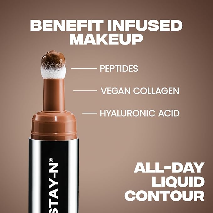 Sacheu Liquid Contour STAY-N Long Wear Cream Contour Makeup — Long Lasting, Blendable, & Lightweight Formula — Vegan & Cruelty-free, Giving Edge