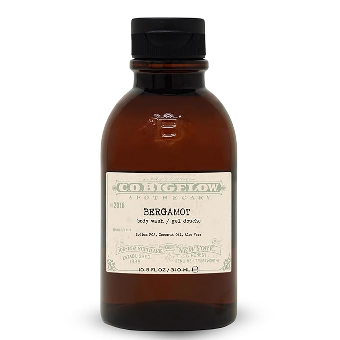 C.O. Bigelow Bergamot Body Wash, Iconic Collection Moisturizing Body Wash with Coconut Oil & Aloe Vera, 10.5 Fl Oz