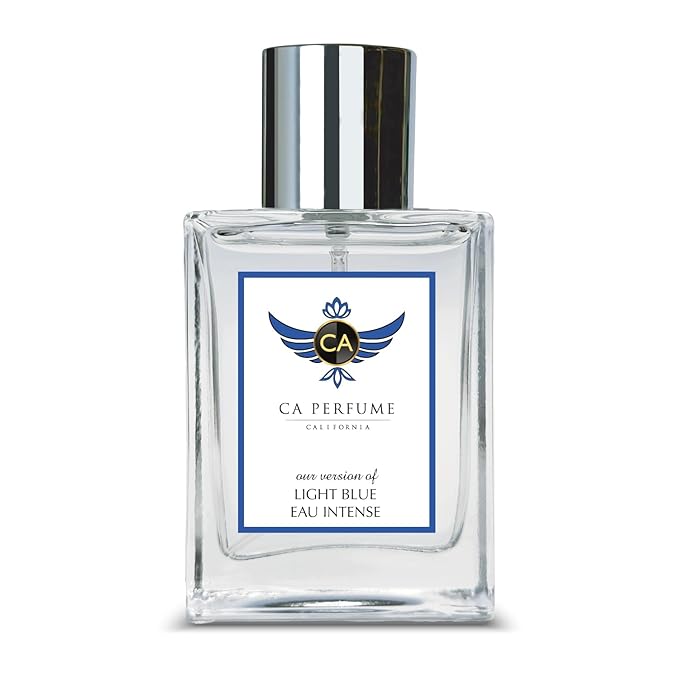 CA Perfume Impression of Light Blue Eau Intense For Men Fragrance Eau de Parfum Spray Bottle 1.7 Fl Oz/50ml-X1