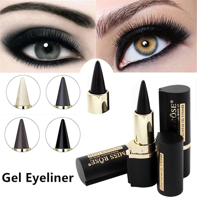 Go Ho Grey-black Gel Eyeliner Stick,Gel Eyeliner Pencil Crayon,Creamy Smooth Dark Grey Eye-liner Pen Eyeliner Makeup Eyeshadow Lips for Women(Gray)