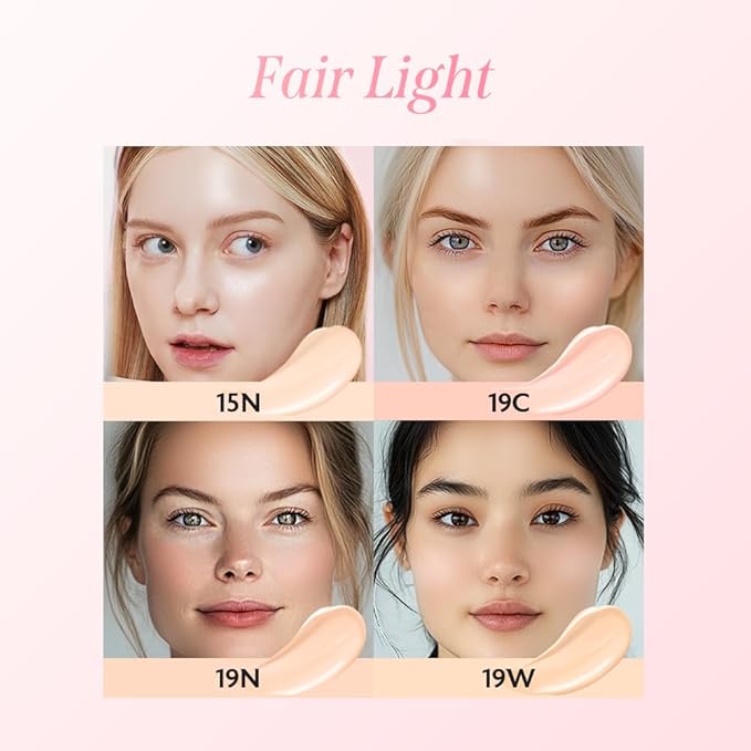 milktouch Cushion Foundation, 24H Flawless Skin, Radiant Shine, No Oxidation, Long-Lasting, Non-Creasing, 60% Hydrating Skincare Infused Korean, Stocking Stuffers, Christmas Gifts (19N Vanilla Ivory)