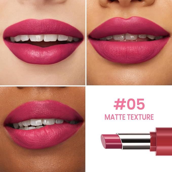 Honey Lipstick Tinted Lip Balm - Matte Tint Cream Lipsticks for All Skin Tones, Hydrating Lip Stain, Can be Buildable Blendable Nourishing Moisturizing Suitable for Women to Every Day Makeup 05