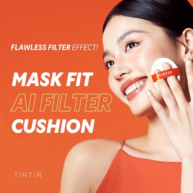 [*Mini Size*] TIRTIR Mask Fit Ai Filter Cushion Foundation | AI-Like Semi-Matte Finish - Up to 72-Hour Medium to Full Coverage Korean BB Cushion Make up Beauty, #17N Vanilla, 0.15 Fl Oz