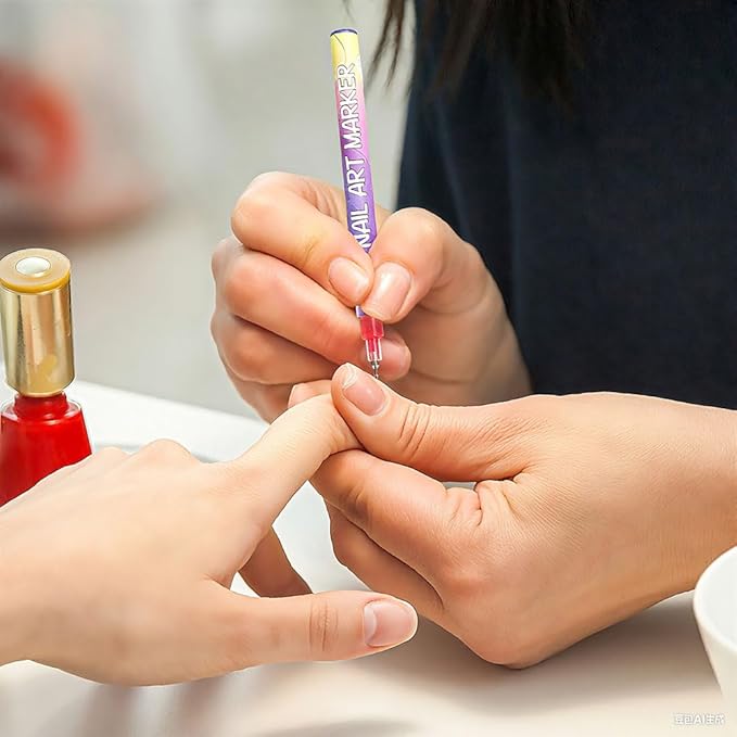 12 Colors Nail Art Pens Set, DIY Nail Art Markers for Kids and Adults, 0.5mm Fine Tip Nail Polish Pens for Graffiti Dotting Drawing Painting Point Liner (3 Sets)