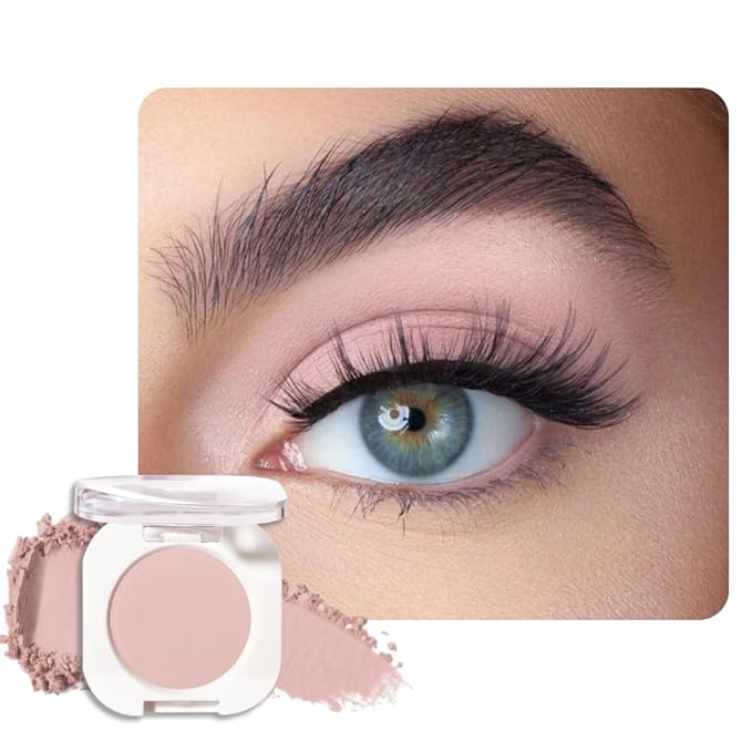 Single Matte Eye Shadow Palette Makeup, Nude Pink Matte Eyeshadow For Mature Women, Monochrome Eye Shadow Makeup, Pigmented Waterproof Sombras Para Ojos, Vegan, Talc, Paraben & Cruelty Free, 19