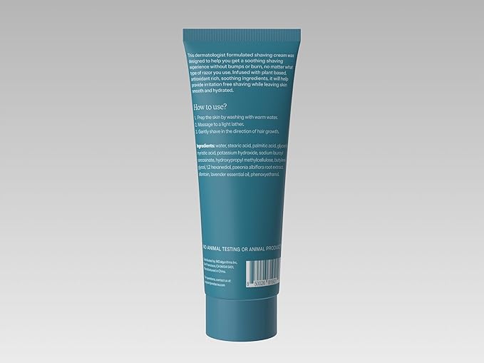 MDacne Shaving Cream for Acne-Prone Skin, 3-Pack, Oil-Free, Eliminates Razor Burn, Cuts & Infections - Reduce Skin Irritation & Prevent Shave Bumps & Nicks - Vegan, Paraben & Cruelty Free