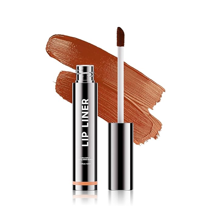 Lip Stain Peel Off - Lip Liner Long-wear & Waterproof Moisturizing Lip Stain with Matte Finish, Transfer-Proof, Non-Stick Cup Lip Tint Stay On All Day (Cocoa)