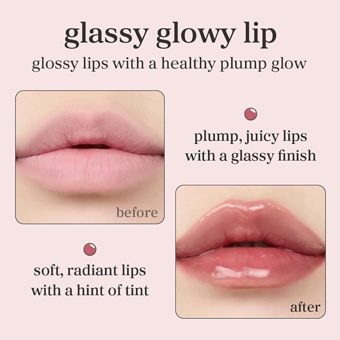 NOONI Korean Lip Oil - Applewine | Long-Lasting, Moisturizing, Plumping, Revitalizing for Dry Lips, Waterproof, No Peel Off, Hydrating, Stocking Stuffers, Gifts For Women, 0.12 FL Oz