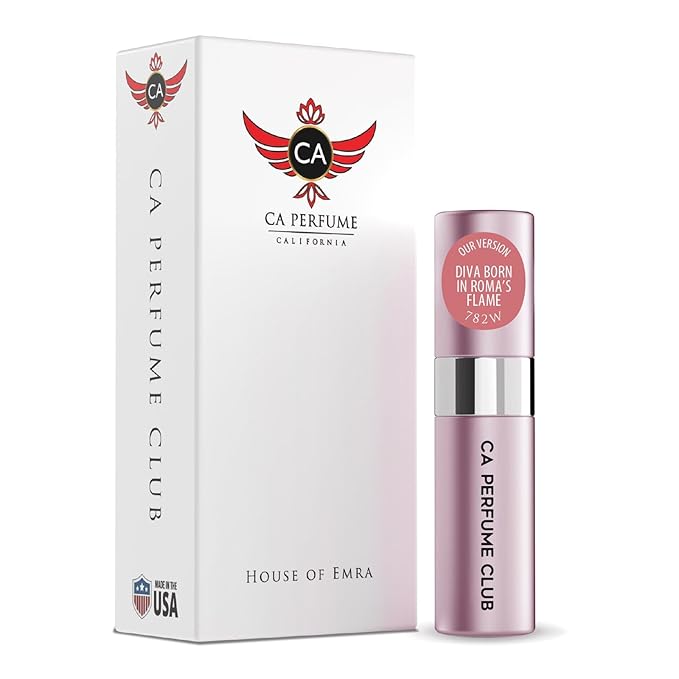 CA Perfume Impression of Diva Born In Roma's Flame for Women Amber Floral Scent Long Lasting Perfumes for Women Eau De Parfum Travel Size Refillable Atomizer Spray 0.27 Fl Oz 8ml