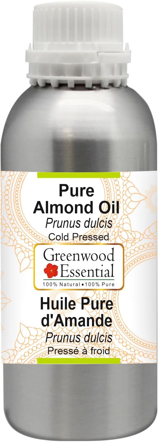 Greenwood Essential Pure Almond Oil (Prunus dulcis) Cold Pressed 1250ml (42 oz)