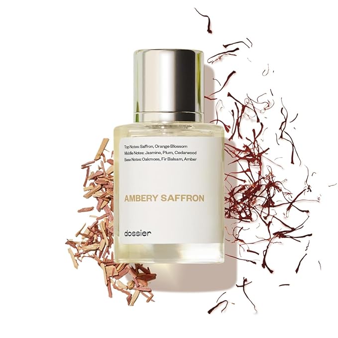 Dossier - Ambery Saffron 1.7 Fl Oz (50ml) - Eau de Parfum - Inspired by B.accarat R.ouge 540 - Vegan, Unisex Perfume Spray
