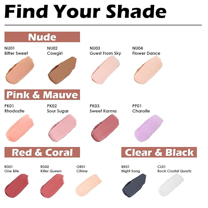 FOCALLURE Moisturizing Lipstick,Color Changing Tinted Lip Balm,Hydrating PH Lip Balm with Creamy Texture,Long Lasting High Pigmented Lip Stain,Rhodozite