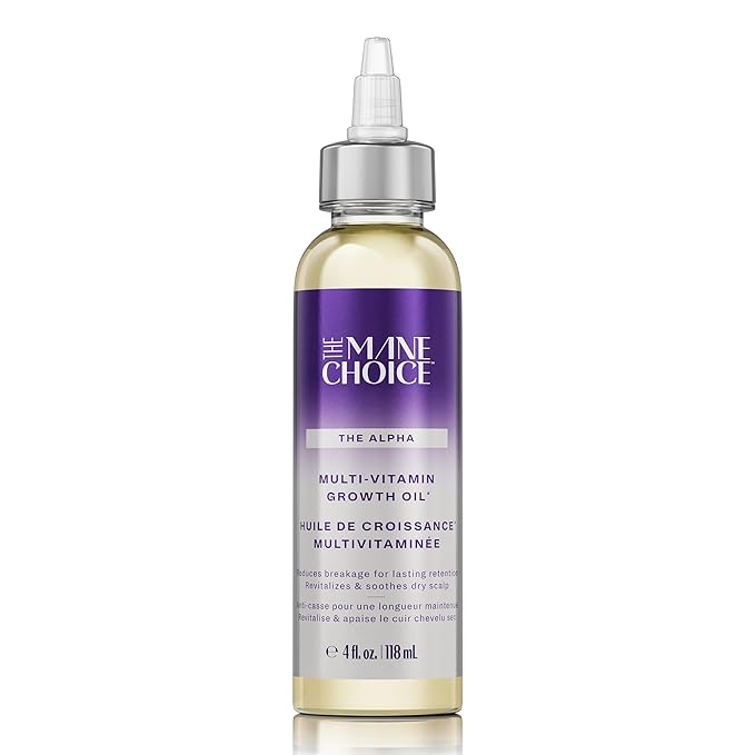 The Mane Choice Alpha Multi-Vitamin Scalp Hair Growth Oil, 4 Fl Oz, 1 Pack, Nourishing Scalp Oil with Biotin, Vitamin C, Rosemary, Rice Extract, Jojoba, Tea Tree & Castor Oil, Lightweight & Non-Greasy