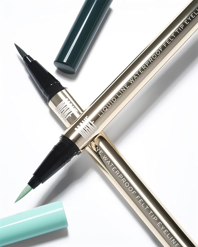 MAKE Beauty Smudge-Proof Felt Tip for Precise Application of Lines, Wings, and Graphics. Long Lasting Eye Liner, Liquid Line Waterproof Felt Tip Eyeliner - Onyx