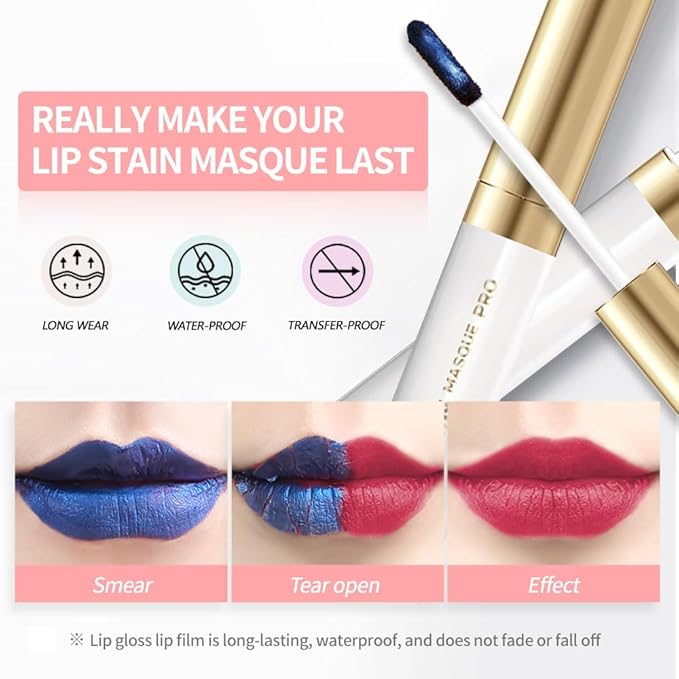 Lip Liner - Peel Off Lip Stain | Long Lasting Matte Lip Tattoo | Transfer Proof, Hydrating Formula with Hyaluronic Acid & Vitamin E | Vegan & Cruelty-Free | for All Skin Types(5#Rosy - Brown)