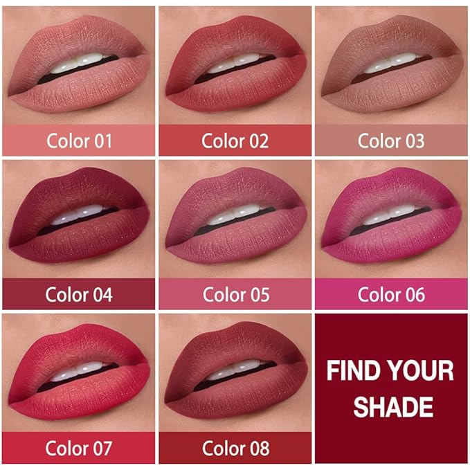 Mauve Purple Gradient Matte Lipstick Crayon Lip Liner pencil,Crayon Form and Cone Tip 2-in-1 Lip Liner and Lipstick Lip Combo Set Achieve Flawless Contour Gradual Ombre Effect lip Pencil for Old Women