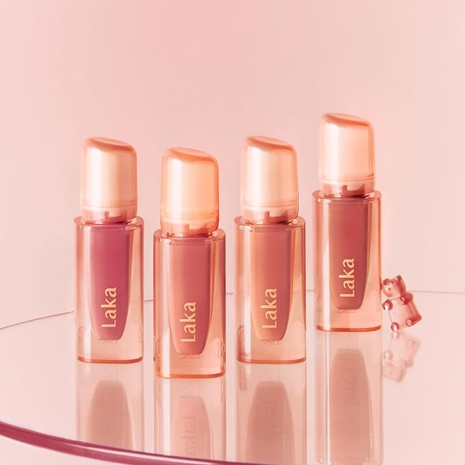 Laka Jelling Nude Gloss, 4.5g/0.15oz, Sheer Hydrating Lip Oil with No Stain, Non-Sticky, Nourishing Gloss for a Fresh, Glowy Look, Vegan, Clean Beauty Makeup, K-Beauty (#308 Rosa Ring)