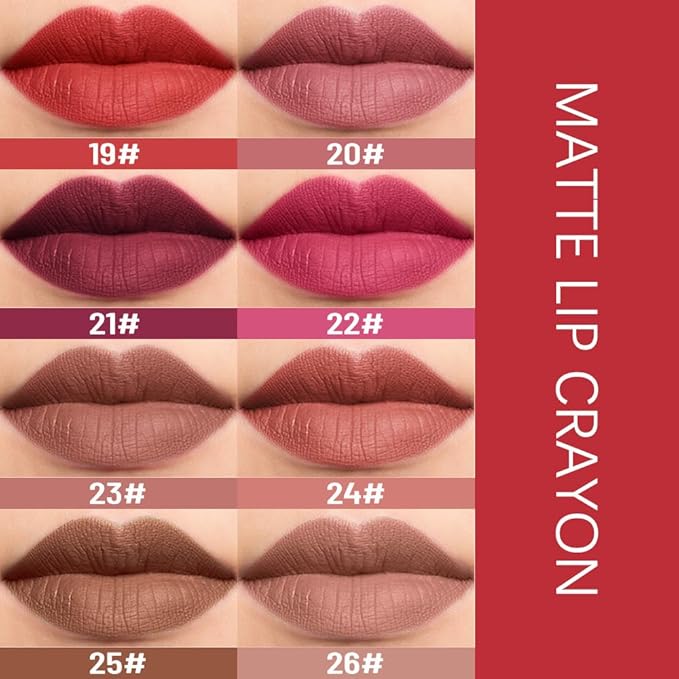 evpct Fairest Nude Brown Lip Liner Crayon Pencils Set for Women, Matte Lip Stick Crayon Long Lasting, Lips Pencil Liner and Lipstick set, Lipliner Pencil 24 Hours Long Wear Lipstick Built-in Sharpener