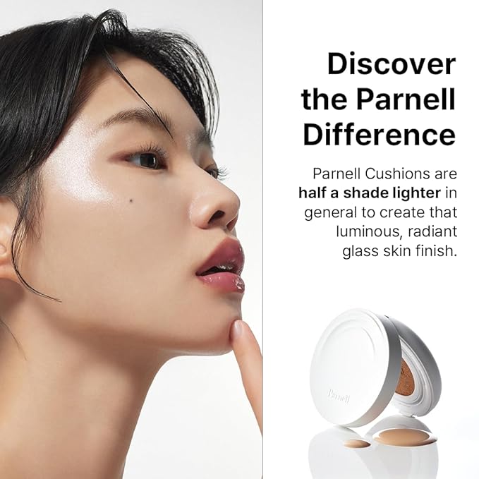 Parnell Cicamanu Serum Cushion - Moisturizing Foundation for Soothing, Coverage, Glass Skin and Lightweight for Sensitive and Dry Skin Pearl Skin (0.52 Fl Oz) (34W)