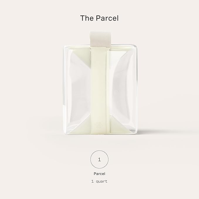 Cadence Parcel - Clear Kit with Magnetic Closure - Durable and Leak-Resistant Travel Toiletry Kit - TSA-Compliant & Modular Design - Hygiene Bag for Travel Essentials - 1 Qt - Pebble