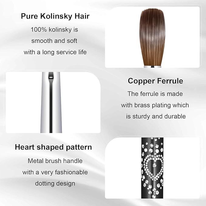 Acrylic Nail Brush #16, Kolinsky Nail Art Brushes, Sturdy Handle Oval Shaped Design Tools for Professional Manicure DIY