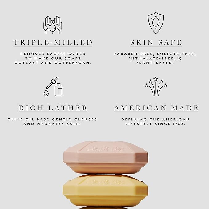 Caswell-Massey Natural Bar Soap Gift Set - Centuries Collection 4 Scent - Plant-Based Formula with Essential Oils - Made in USA - Moisturizing Triple-Milled Body Soap Bars for Men & Women, 12 x 5.8 oz