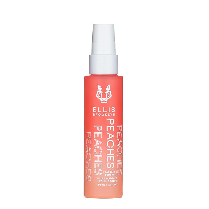 Ellis Brooklyn PEACHES Hair And Body Fragrance Mist - Fruity Floral Perfume Mist For Women with Sweet Peach, Rosebud, & Sandalwood, Vegan Perfume, Made In The USA, 50ml 1.7 Fl Oz