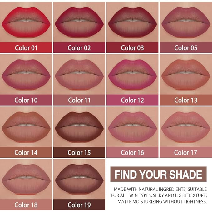 Kaely Nude Brown Gradient Matte Lipstick Lip Liner Pencil for Women, 2in1 Flawless Contour Gradual Ombre Effect Lip Pencil Makeup Waterproof, labiales mate 24 horas originales, 18